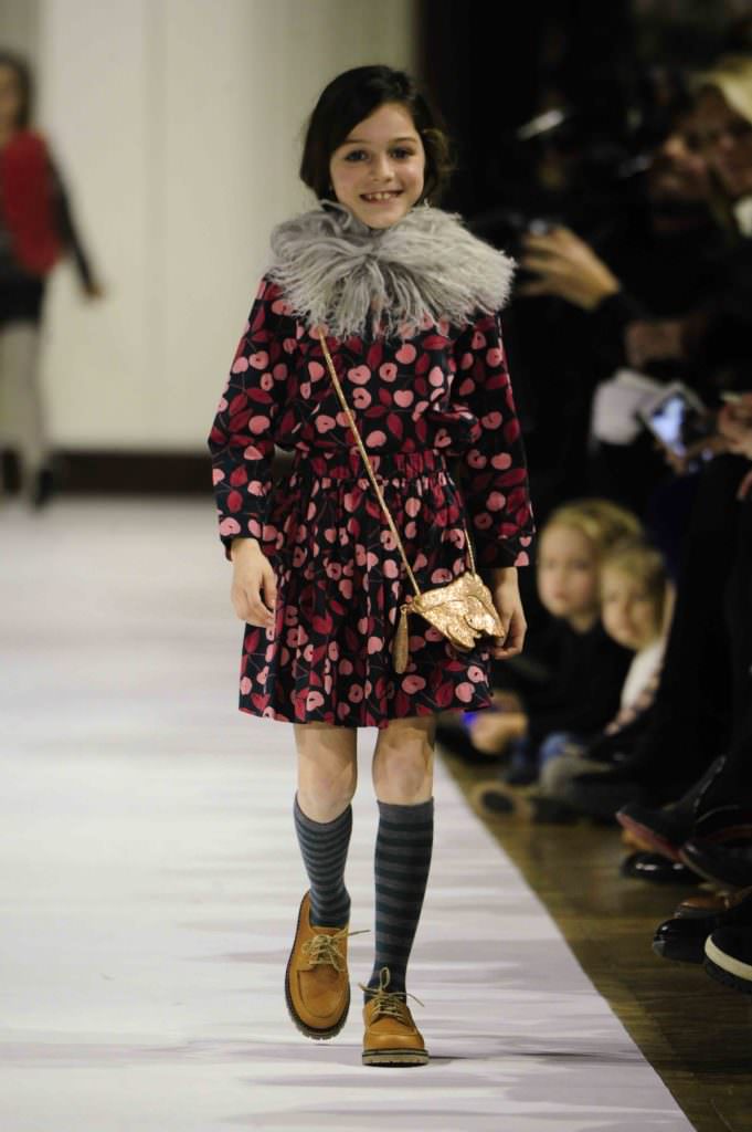 Autumnal prints and fluffy collars at Bonpoint for kids fashion winter 2017