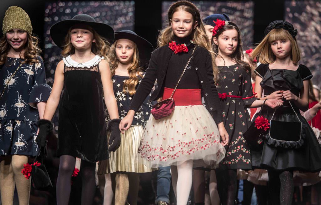 The finale of tens of models all parading down the catwalk together was very impressive at Monnalisa kids catwalk show in Florence