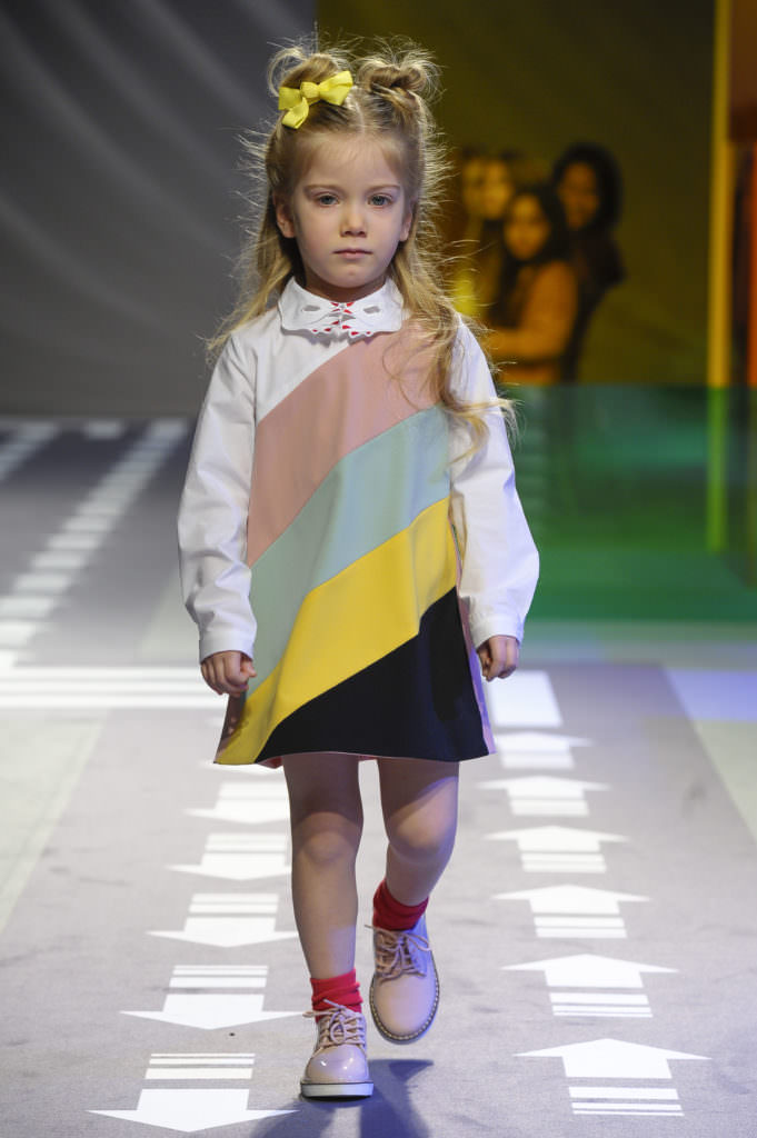 Wide banded stripes in quirky colours is another kids fashion trend I noticed at Pitti Bimbo, here from Vivetta for winter 2017