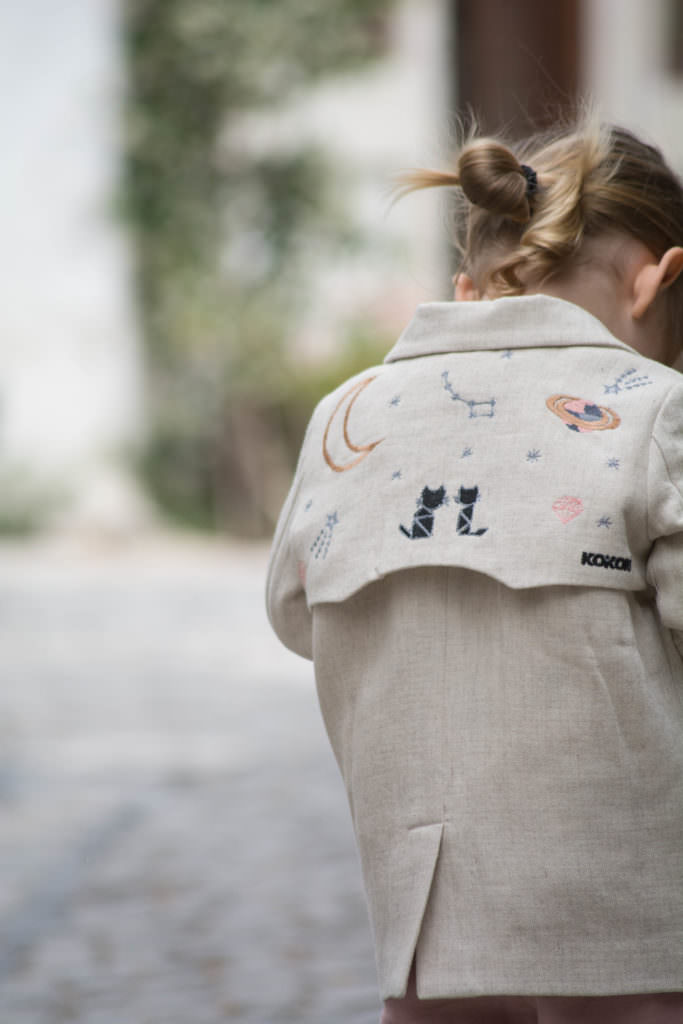 Love the embroidered details on this linen jacket by KOKORI Kids for spring 2017 