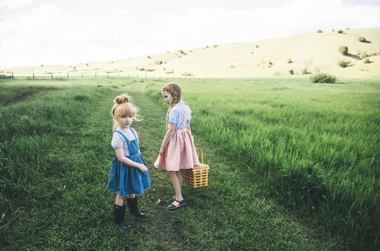 Denim bib dresses and Liberty fabric tops from Milou & Pilou from Barcelona