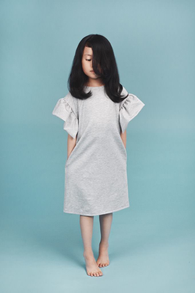 Mummymoon angel dress in grey from AmeliaJCollection.com summer kids fashion
