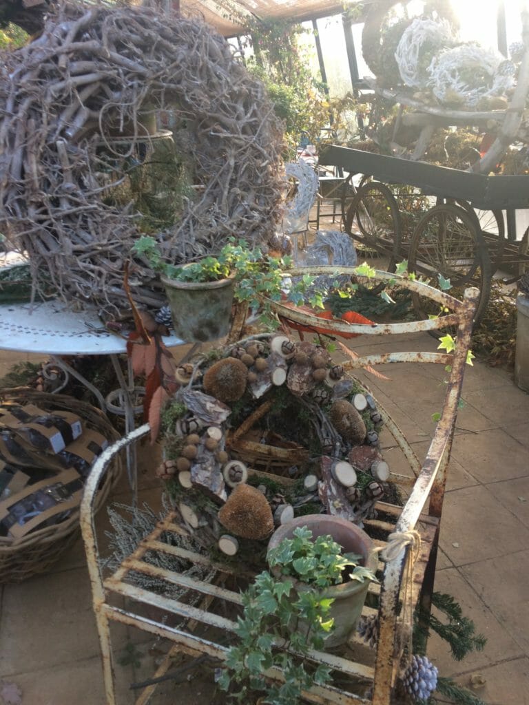 Country style twig wreaths at Petersham Nurseries for 2017