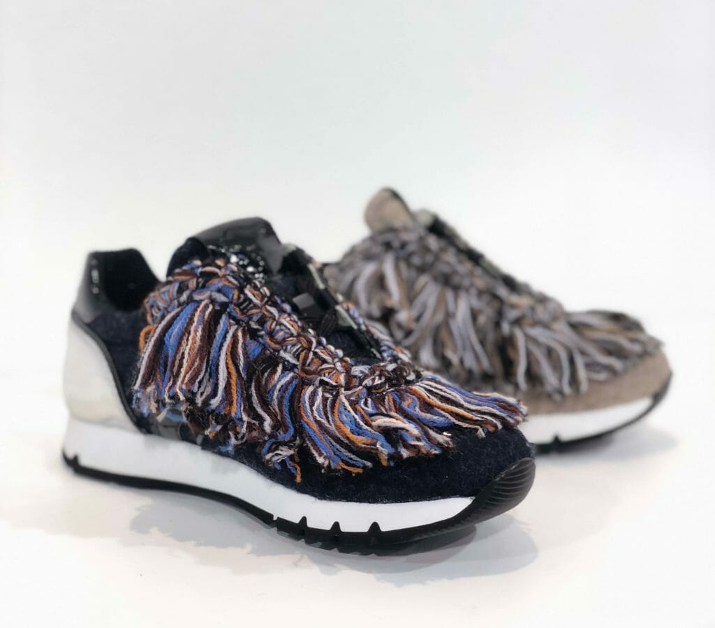 A new label for Falc - Voile Blanche launch a kidswear line from their womenswear collection with amazing fringed trainers for AW18