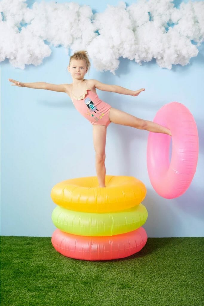 Perfect balance for this little miss in her Little Marc Jacobs swimsuit summer 2018
