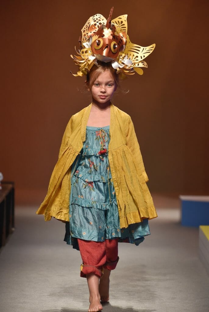 Always creative Pero showed stunning cut out headdresses for their artisan layered look at Pitti Bimbo 87