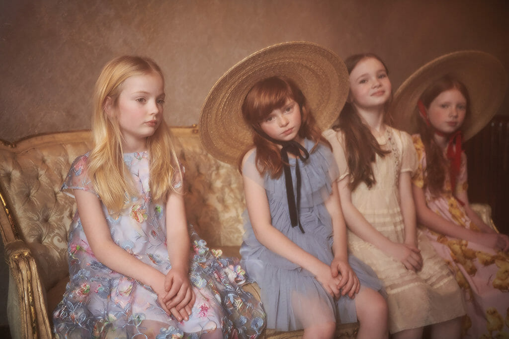 Featuring soft pastel shades with a vintage feel for kids fashion in Russian Vogue