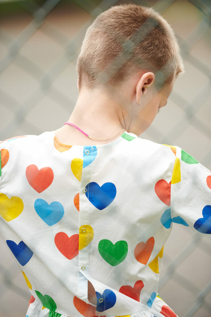 Heart print dress by Mini Rodini, styled by Kate van der Hage for ET Magazine new issue