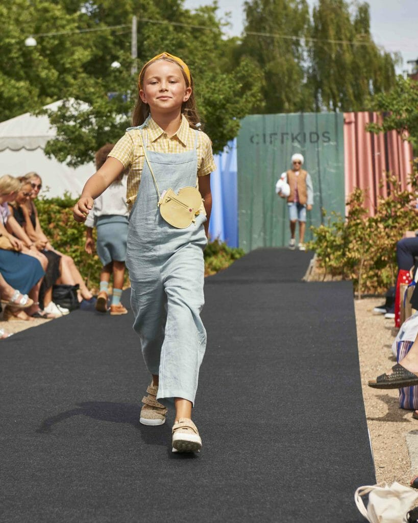 Kids catwalk trends at Ciff Kids for Ss19 - Shirt – Hannah & Tiff, Jumpsuit - Mimii, Headband – Soft Gallery, Shoes - RAP