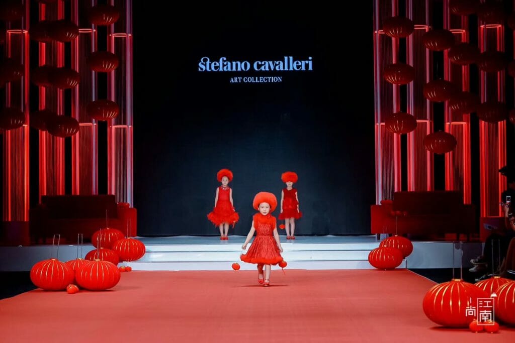 The Stefano Cavalleri red collection at China Kids fashion week