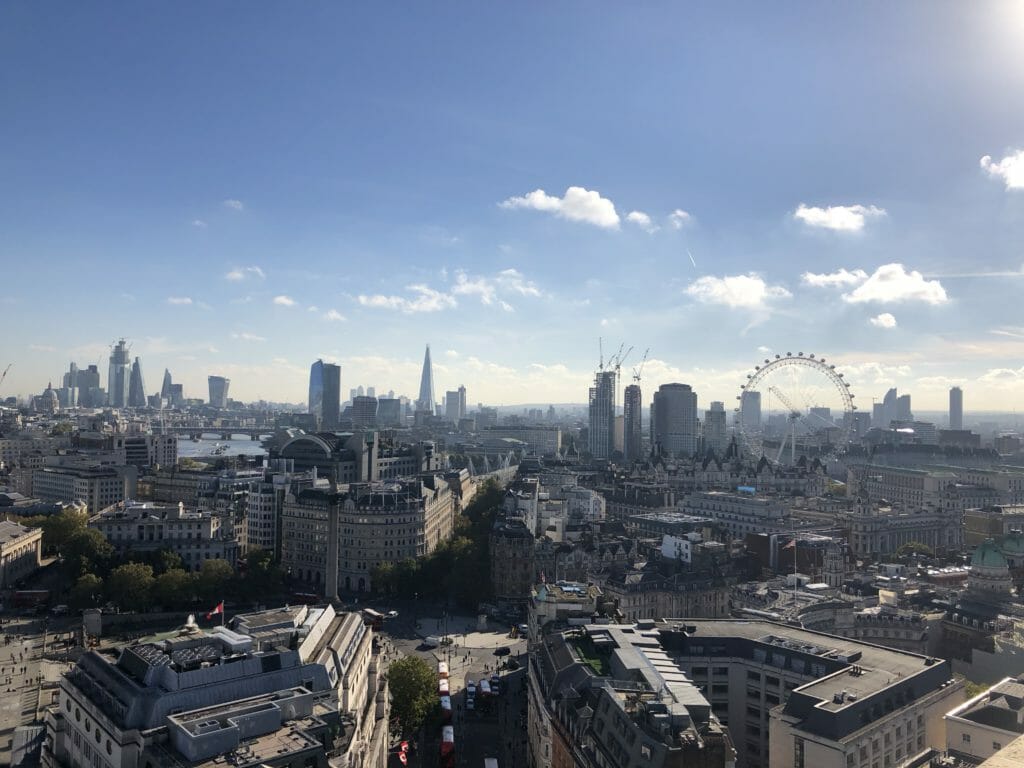The stunning view of London from New Zealand House