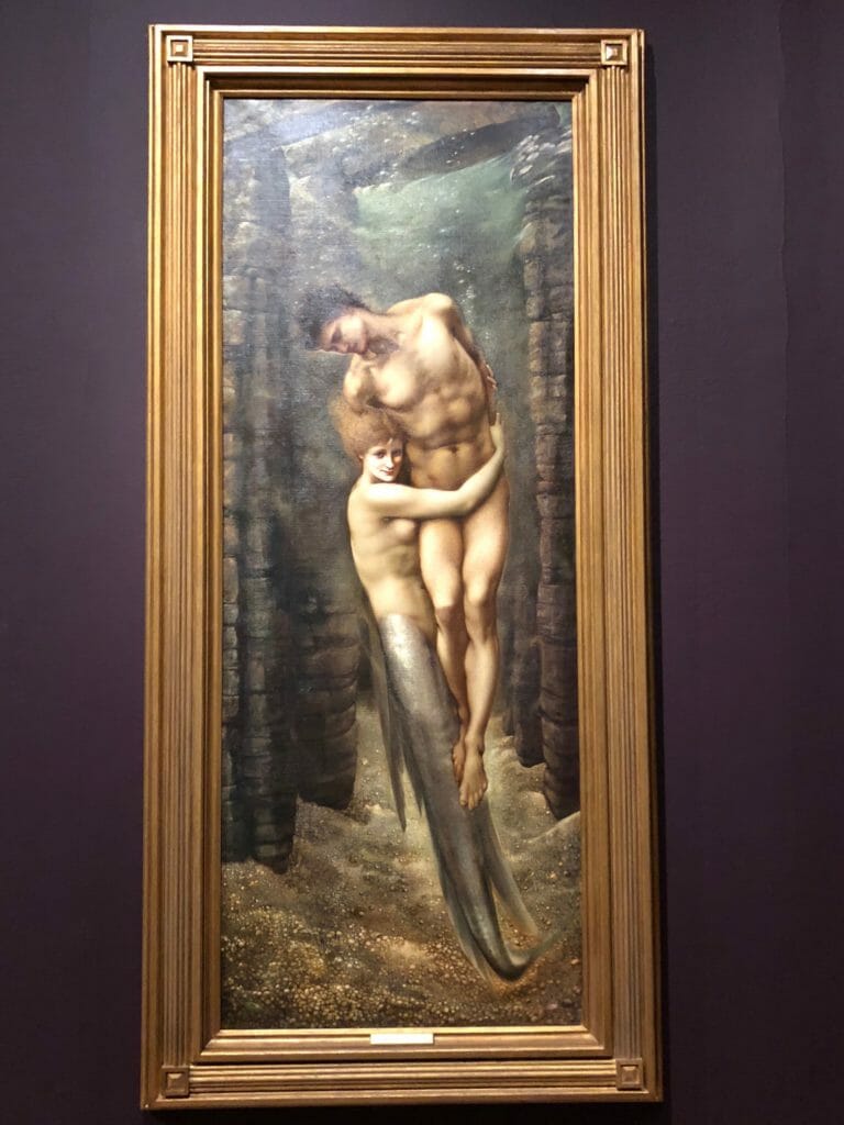 So weird and yet one of my favourites, Edward Burne-Jones The Depths of the Sea 1886, apparently a mermaid dragging a sailor to his death so not so cheery!