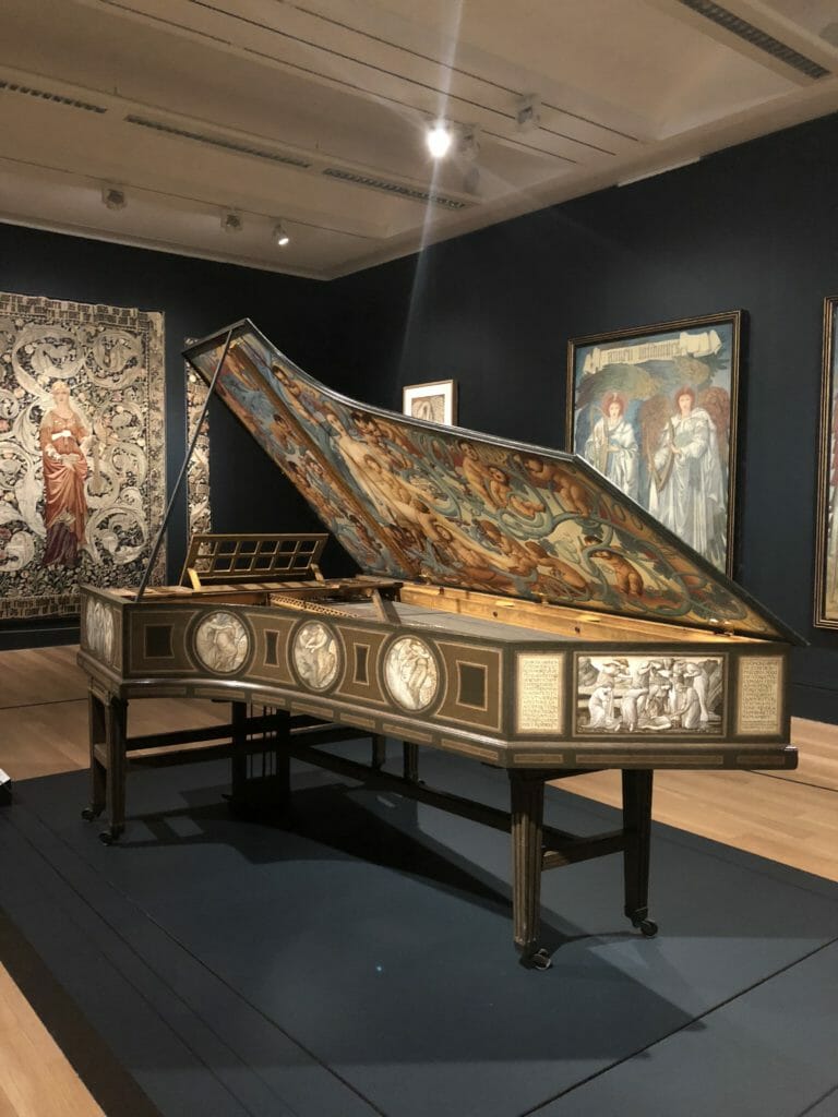 The final room shows Edward Burne-Jones decorative talents, never one to turn down a paid commission this is a piano for a patron Wiliam Graham daughters 21st birthday 