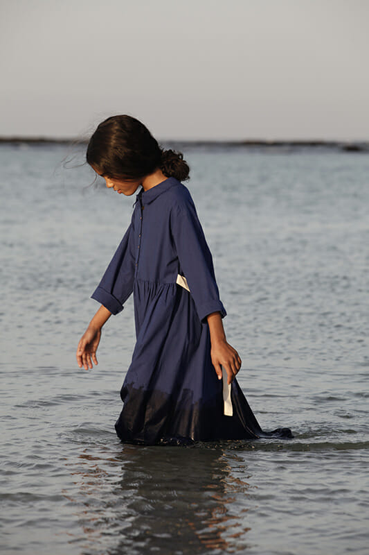 Blue to reflect the sea and the sky for Little Creative Factory winter 2018 kidswear