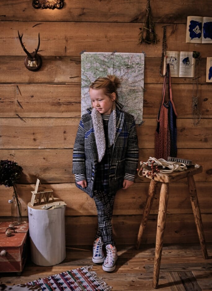 Plaid checks at Noe & Zoe, one of the key kids fashion trends for 2018