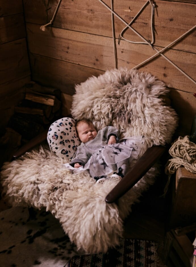 Cute baby party dress and cushion from Noe & Zoe foe winter 2018