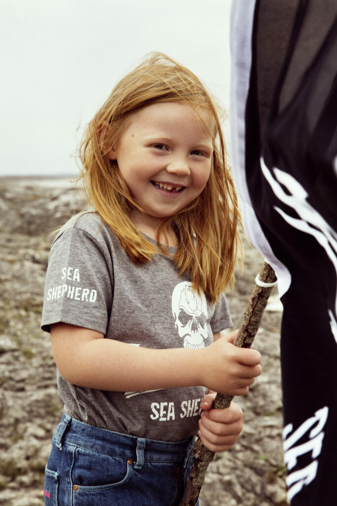 A short sleeve T-shirt from the collaboration between Mini Rodini and Sea Shepherd