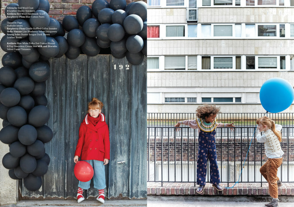 A new take on the balloon prop fashion story with kids for FW18
