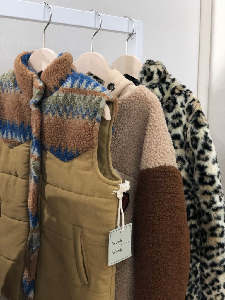 Texture wins for kids fashion with faux shearling print and plain at Wander & Wonder for kidswear winter 2019