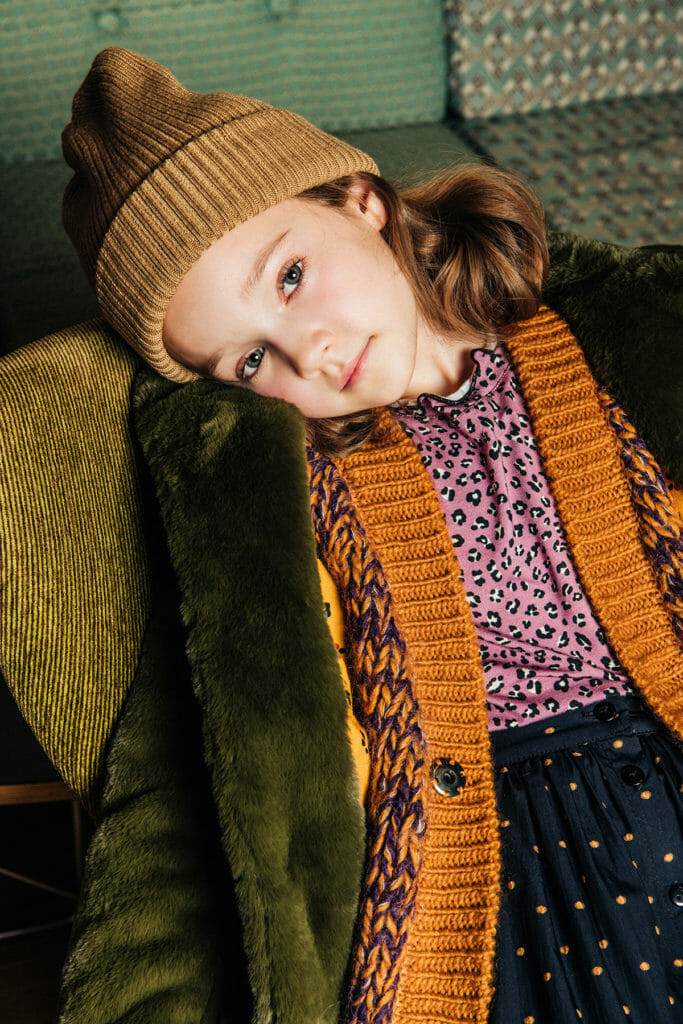 Faux fur coats and pattern mixes from Paade Mode FW19 kids fashion