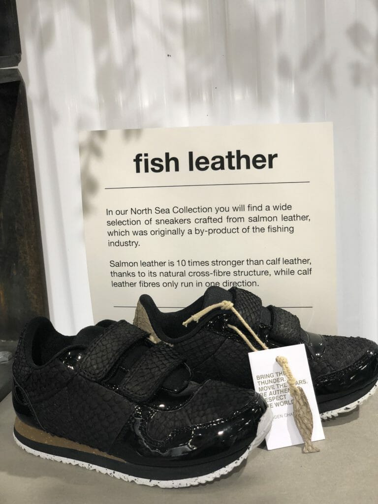 Fish leather and cork soles from Woden kids footwear at CIFF Youth for fall/winter 2019