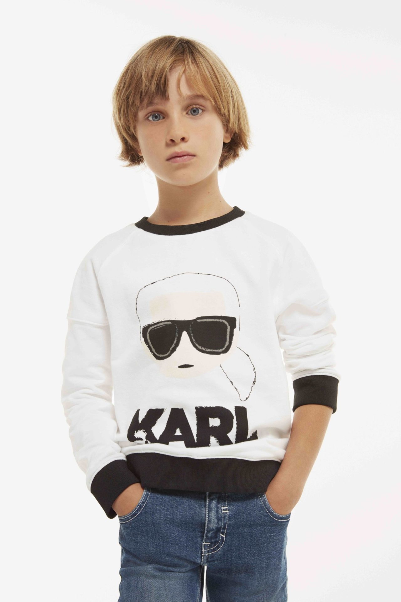 The Karl Lagerfeld kids collection features the signature silhouette of the incredible designer