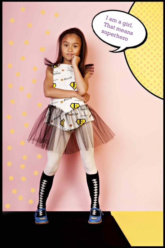 Sweet Superhero playdress by EFVVA for spring 2019 kidswear