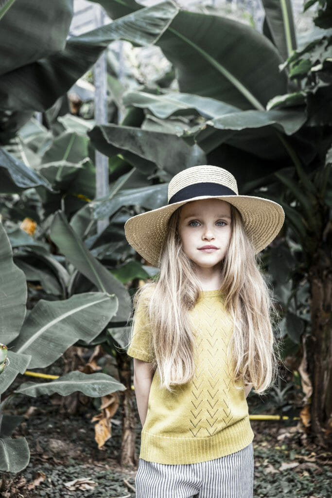 Simple classic sustainable kids knits by As We Grow in this summer's popular yellow shade