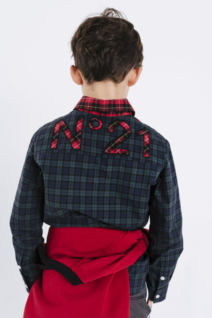 Plaid checks are oh so popular for winter 2019 kids fashion, here on a cool shirt by N21