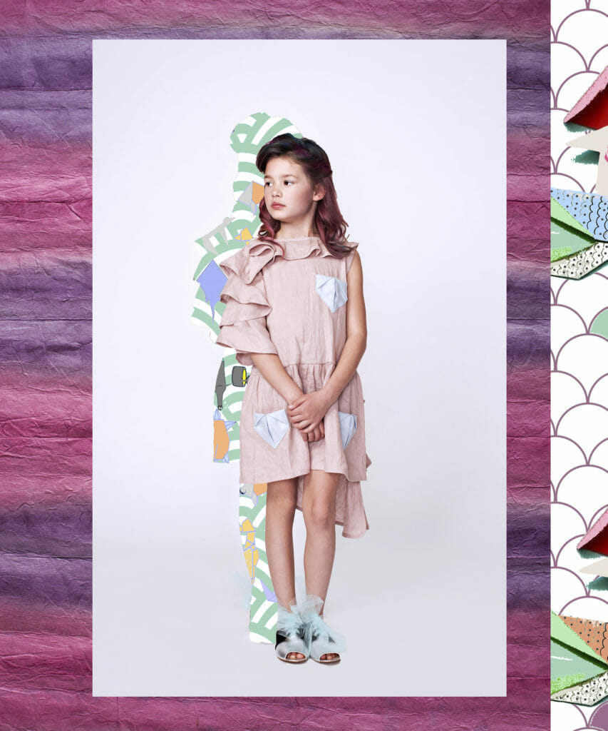 Origami details for EFVVA summer 2020 kids fashion 