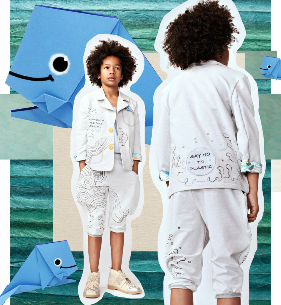 Strong eco messages for kids awareness by EFVVA for their SS20 kids fashion collection