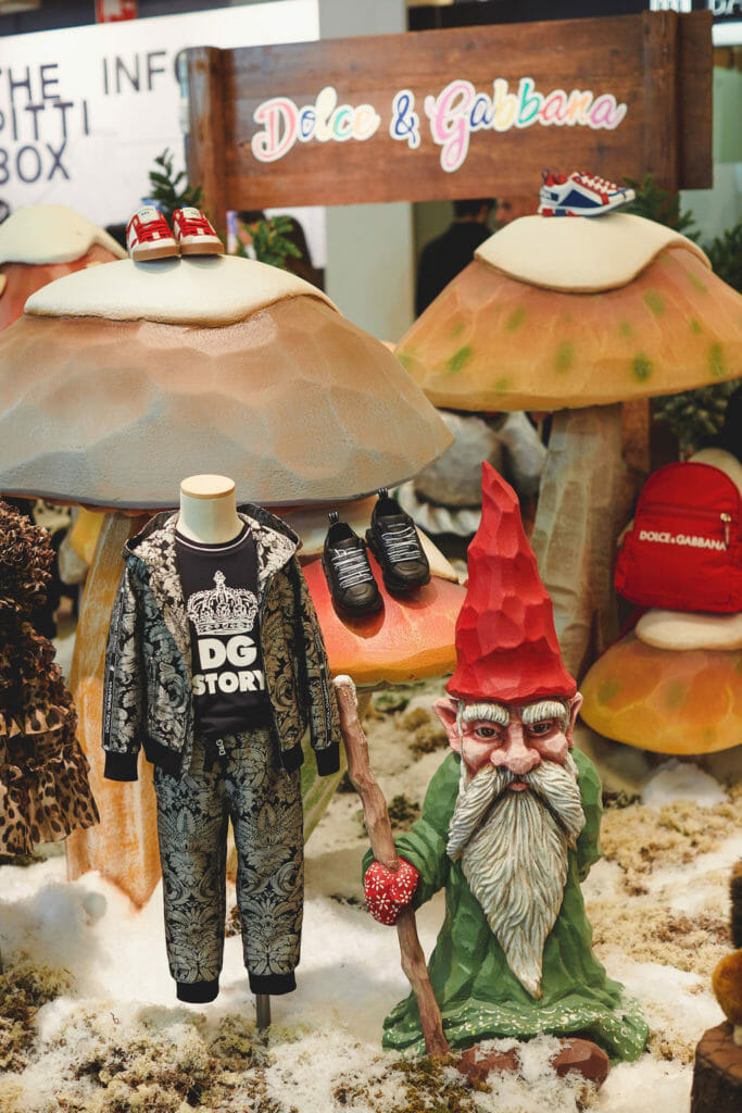 Winter Wonderland gnomes from Dolce & Gabbana at Pitti Bimbo winter 2019