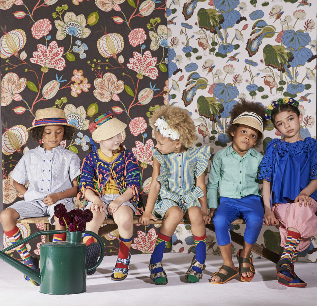 Green, pink and strong blue shades for summer 2020 at Tia Cibani childrens fashion
