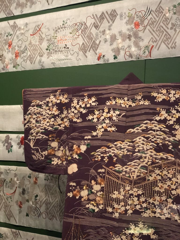Kyoto around 1800, Kimono are constructed with minimal cutting from a single bolt of cloth