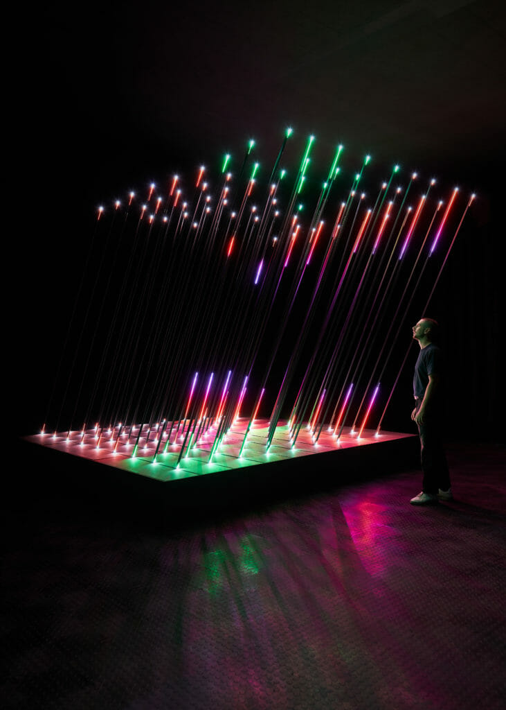 Sound sensitive light installation 'CORE' by 1024 Architecture at The Design Museum