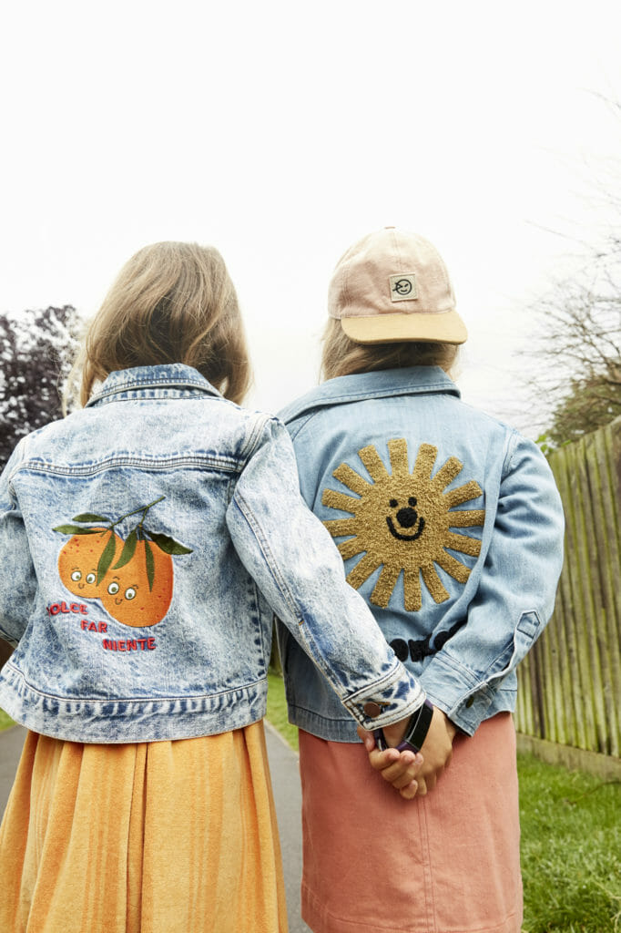 Applique denim rules, Oranges jacket from Tiny Cottons, sun jacket from Wynken