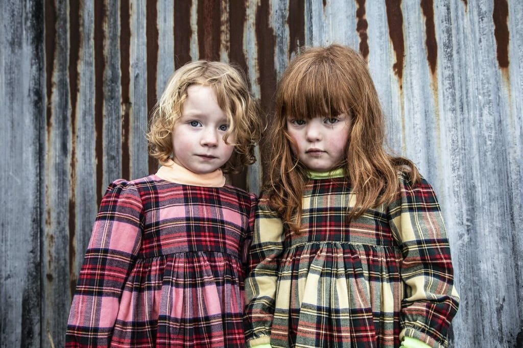 Beautiful overdyed tartan plaid dresses at Morley for winter 2020