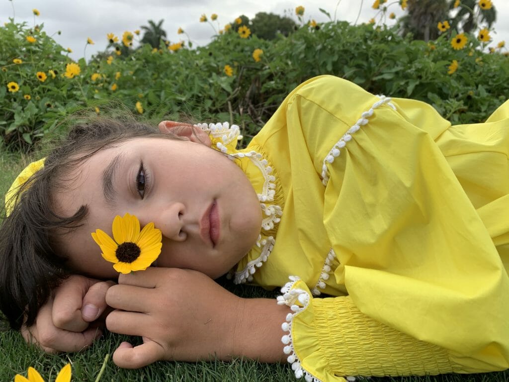 Digital kids fashion week launches Day 1 with Tia Cibani SS21 in stunning sunshine yellow