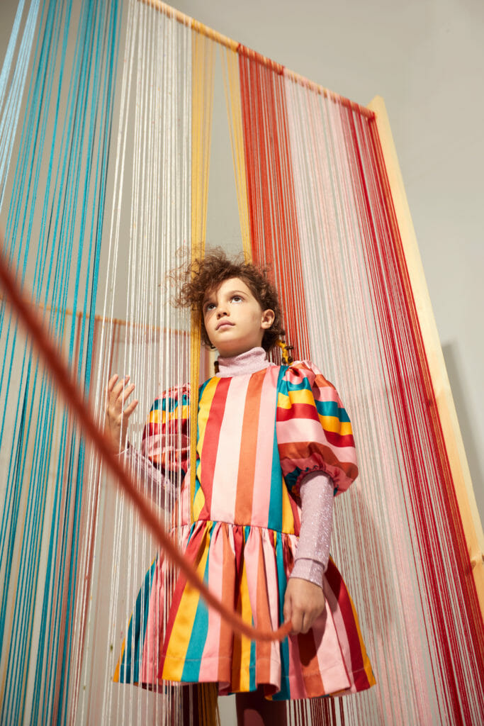 Bold vivd colour stripes from The Middle Daughter for FW2020 kids fashion