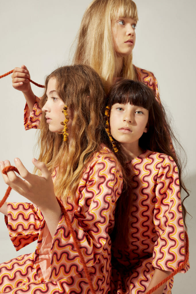 Distinctive bold prints are a signature of The Middle Daughter's kids fashion style 