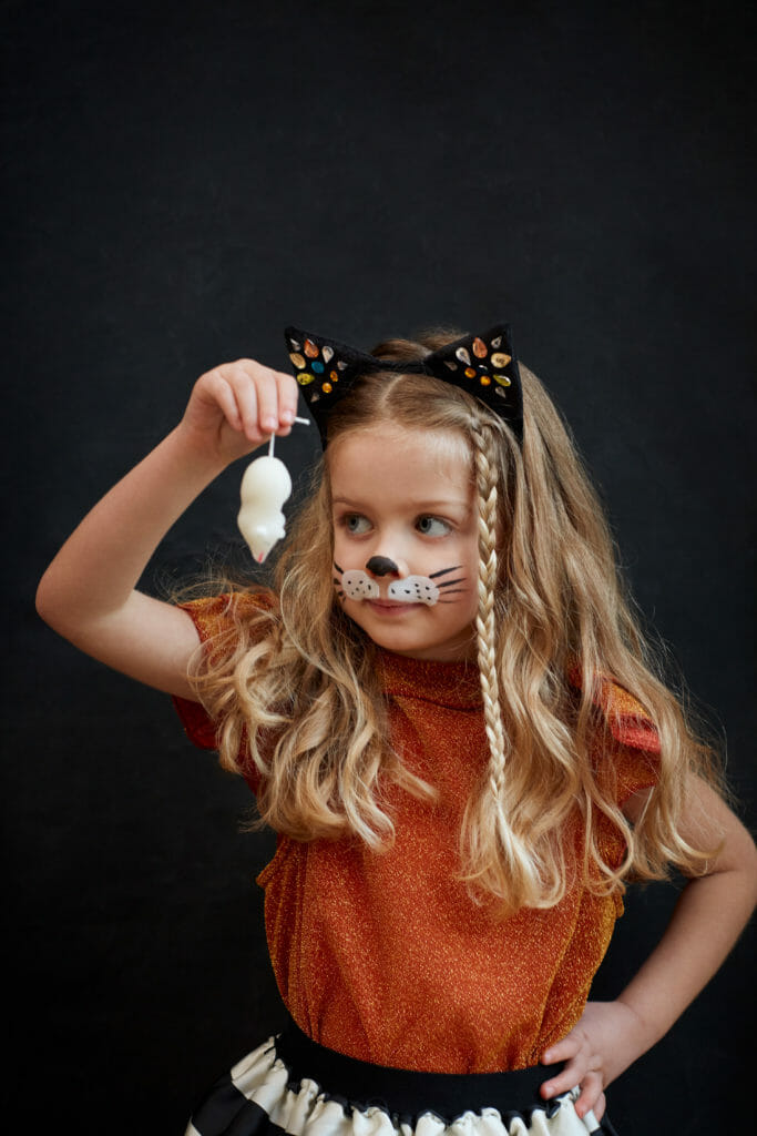Halloween beckons for little cat girls who love sugar mice at Meri Meri