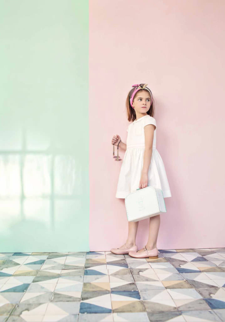 Pale colours dominate the summer wardrobes at Marie Chantal children for spring 2017