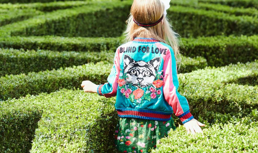 There's a huge focus on back details at Gucci Kids summer 2017