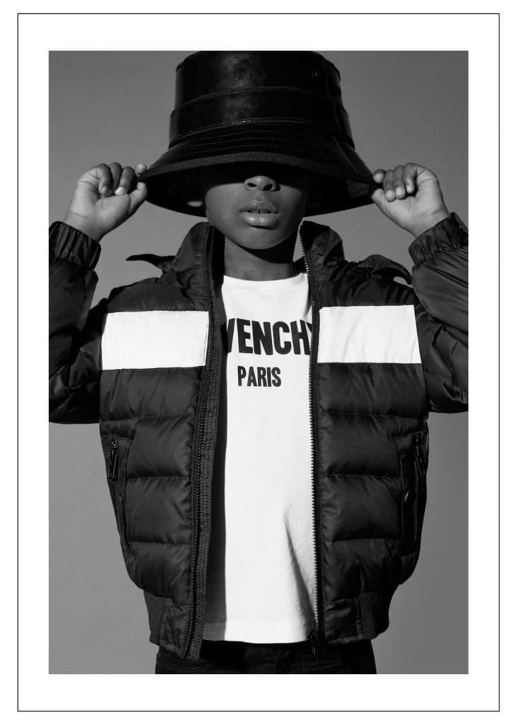 Simple graphic looks for the new Givenchy Kids fall 2017 collection for boys and girls