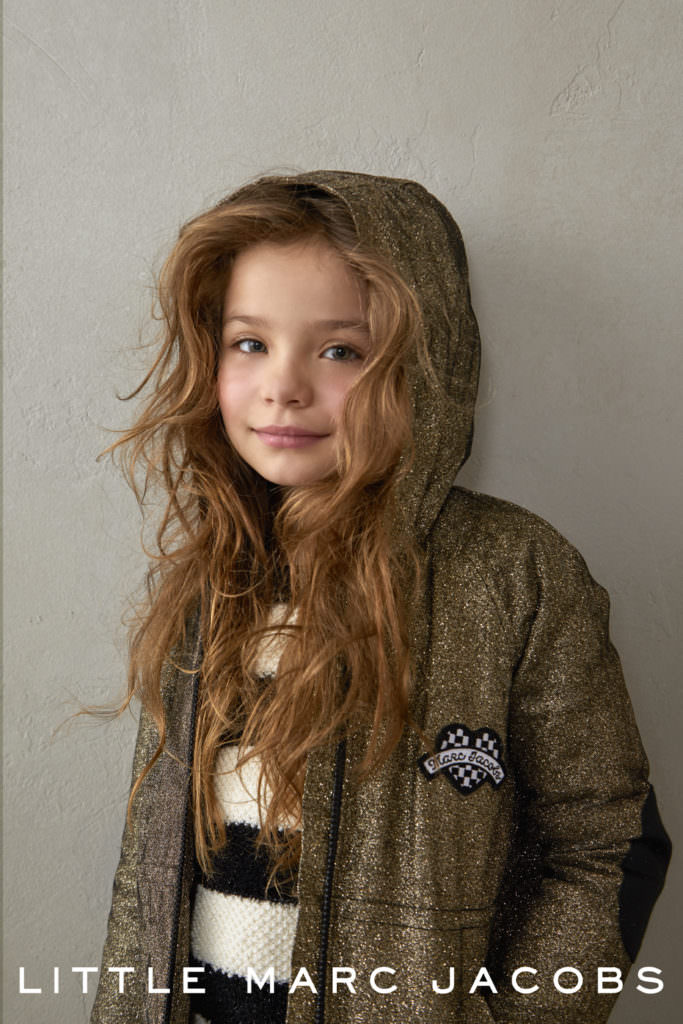 A deep bronze gold is a favourite theme for fall/winter 2017 at Little Marc Jacobs kids fashion