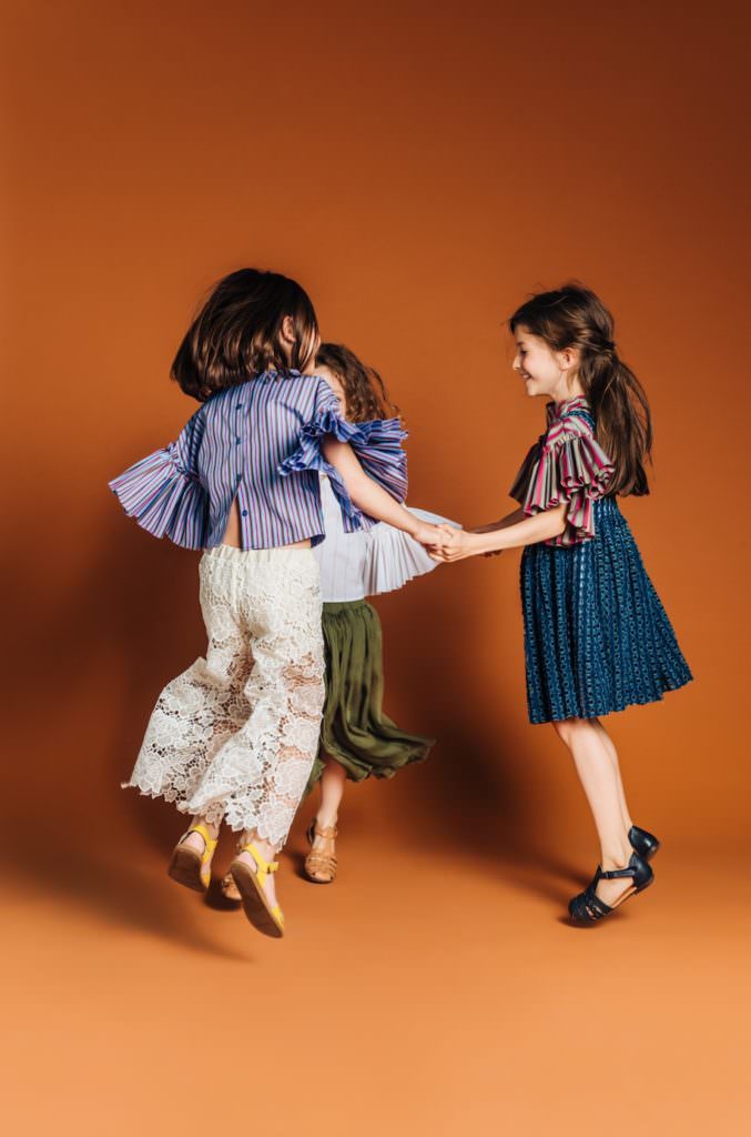 Mixes of textures and pattern from Paade Mode for summer 2018 kids fashion