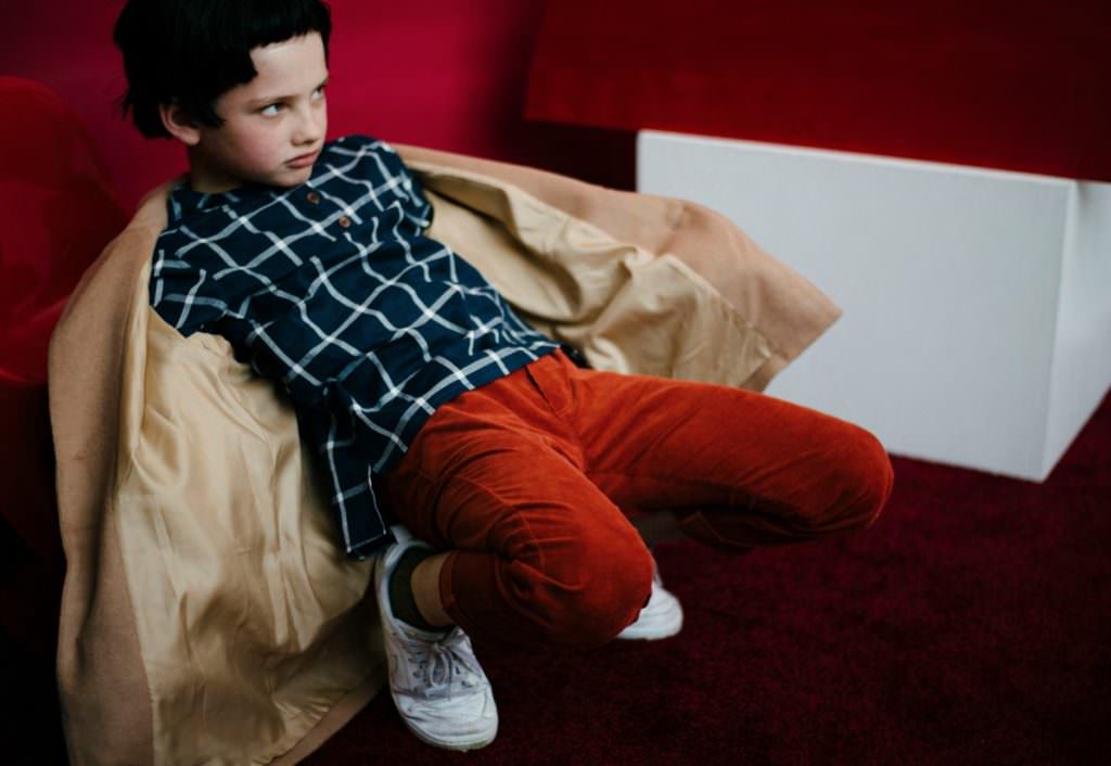 The Milk & Biscuits winter kids collection has strong checks mixed with plain wools and velvet