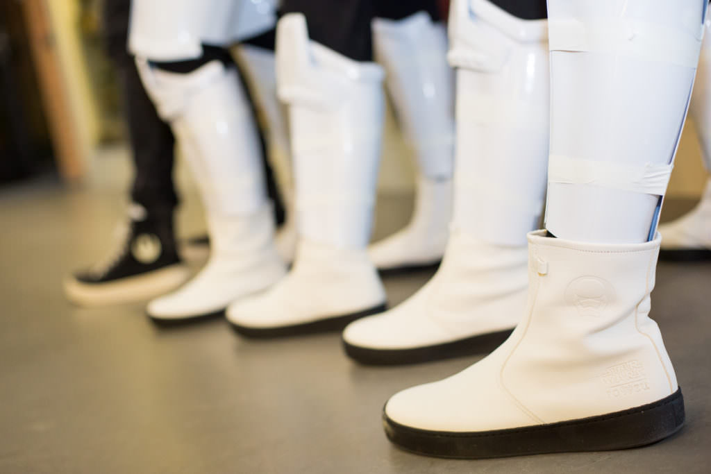 Storm Troopers model the White Stormtrooper boot for Po-Zu winter 2017