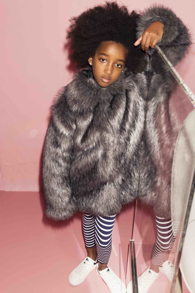 Funky faux fur at Christina Rohde kids fall 2017 cool campaign shoot