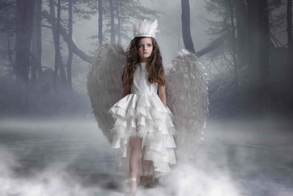 The Swan Lake couture dress in white by Little Wardrobe London